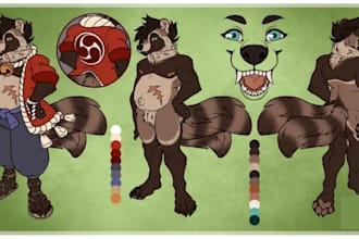 draw furry reference sheet commission furry character fursona oc furry ref sheet
