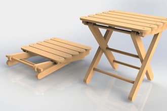 provide detailed and printable 3d woodworking design plan for custom DIY project
