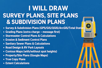 survey plan, site plan, grading, stormwater, drainage plan for the city permit
