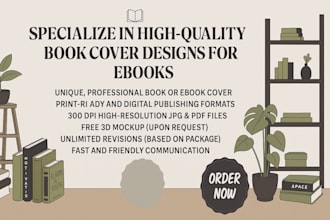 design book cover, ebook ,and  cover design for amazon kindle  and book cover