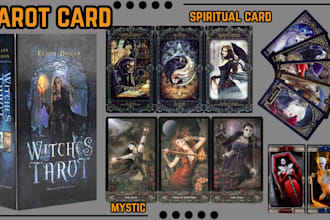 do custom spiritual tarot oracle card tcg illustration card layout guidebook box