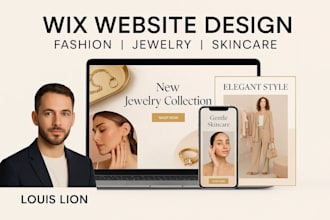 design wix website,jewelry store,fashion website, clothing store,skincare