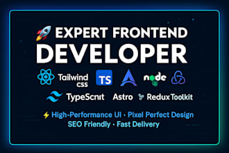 develop high performance websites using react, ts, nodejs and astro