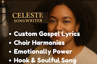 be your female singer, choir and gospel soulful songwriter