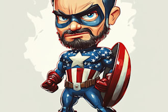 draw you a dc or marvel style superhero or villain character