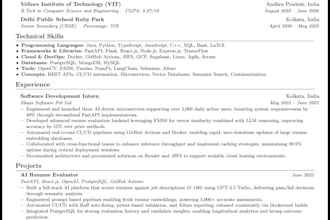 create a professional, modern resume tailored for your job