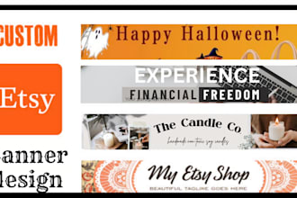 design etsy banner shopify banner pinterest banner web ads and etsy shop banner