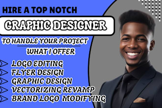 design, redesign, edit, vectorize revamp or graphic perfect brand logo modify