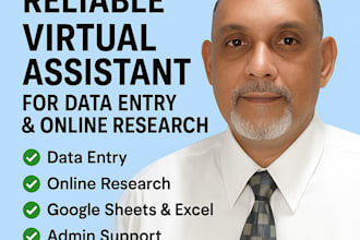 be your reliable virtual assistant for data entry and research