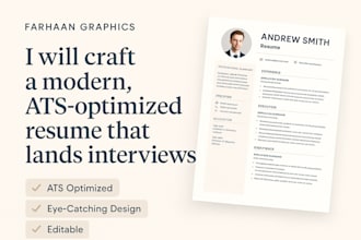 create a professional, modern, ats optimized resume, CV, and cover letter