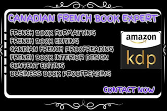 do french book formatting translate english to canadian french proofreading