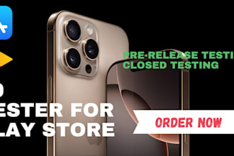 build, upload ios android app, provide 20 testers for google play closed testing