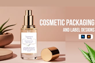 design cosmetic packaging, skincare,bottle, tube and cbd labels for beauty brand