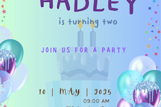 design personalized digital or printable invitations for any event or party