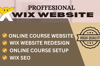 design, redesign and set up your wix online course website professionally