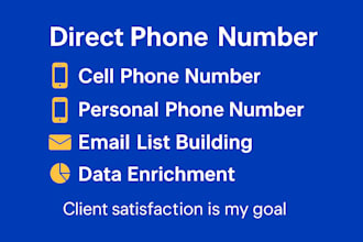 direct phone, cell number, data enrichment, and b2b leads
