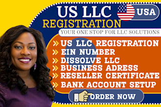 register your US llc with ein, bank setup, reseller certificate