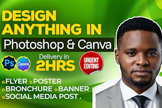 design a flyer, poster banner social media post ebook in canva or photoshop