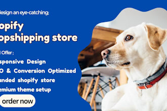 build exclusive pet dropshipping shopify store, animal care website