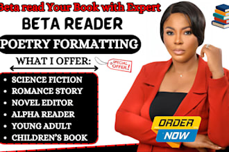 beta read fiction novel, romance, poetry, memoir book, alpha, childrens book