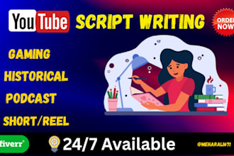 write well researched script for your youtube channel