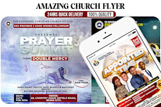 design professional church flyer, gospel event or conference poster
