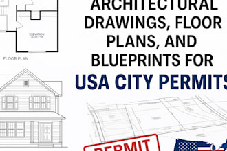 create architectural drawings, floor plans, and blueprints for USA city permits