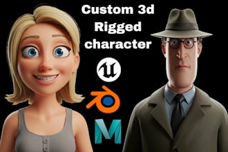 create cute stylized game ready 3d cartoon character design rigged 3d character