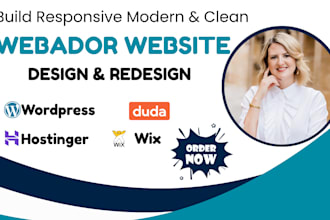 design hostinger wordpress website wix webador duda elementor website redesign