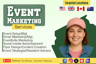promote event, dj concert, zoom webinar eventbrite marketing