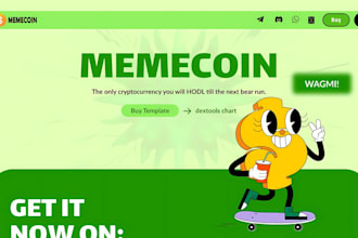 meme coin website, meme token, crypto website, meme coin landing page memecoin