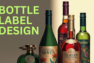 do professional water bottle and juice label design