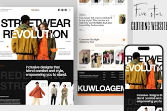create streetwear website, clothing shopify website for clothing brand store