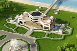showcase golf course,court,mining putting green,rv park design,playground,render