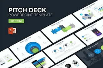 design a professional startup pitch deck and powerpoint investor presentation