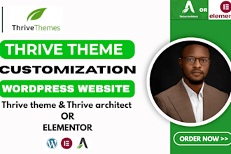 build wordpress website with thrive architect and be your thrive theme assistant