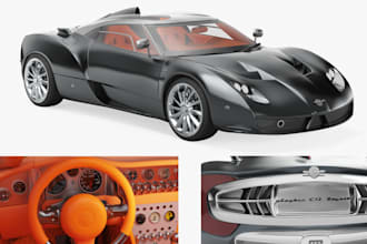 detailed 3d sport car,glb motorcycle,2026 audi car model, realistic interior,stl