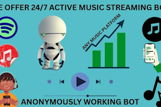 give amazon music bot, google music bot, pandora bot, music listeners bot