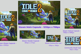 game banner steam capsule game ui game poster game art logo steam graphics