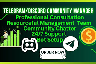 be your nft discord moderator, telegram admin, chatter, community manager