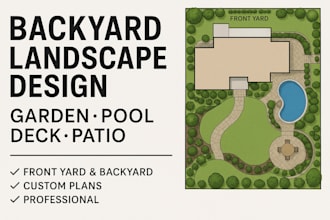 design your backyard, garden, patio, pool, deck, and front yard landscape