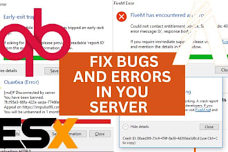 fix your complex fivem bug, errors, server crashes on fivem esx, qbcore server