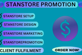 do stan store promotion, marketing, and custom design setup
