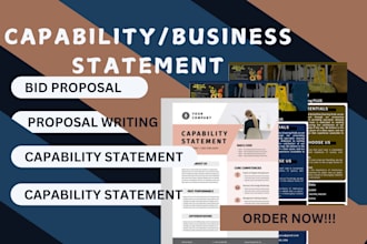 write and design federal government capability statements to win contracts