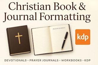 design edit format prayer journal workbook design kdp, christian book devotional