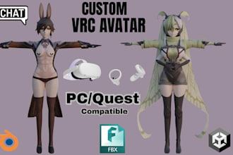 create a custom vrchat avatar 3d model furry avatar anime using blender