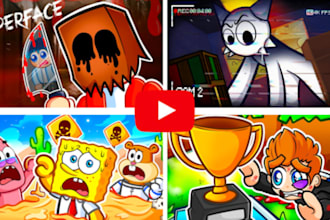 draw cartoon thumbnail for roblox, minecraft, youtube cartoon thumbnails
