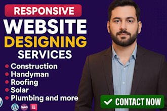 design construction website handyman hvac solar roofing website plumbing website