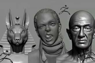 zbrush sculpting miniature sculpting 3d head model printable model anime figure