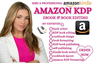 be book writer kdp book editing cookbook design formatting kdp book publishing